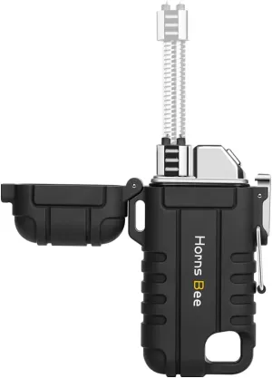 Windproof Electric Lighter - Plasma Lighters with Long Flexible Neck, Rechargeable Electric Candle Lighters, Waterproof Torch Lighter, Camping Accessories Survival Hiking Gear (Black)