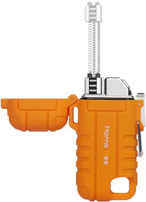 Windproof Electric Lighter - Plasma Lighters with Long Flexible Neck, Rechargeable Electric Candle Lighters, Waterproof Torch Lighter, Camping Accessories Survival Hiking Gear (Orange)