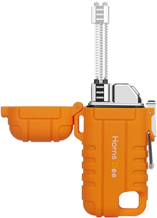 Windproof Electric Lighter - Plasma Lighters with Long Flexible Neck, Rechargeable Electric Candle Lighters, Waterproof Torch Lighter, Camping Accessories Survival Hiking Gear (Orange)