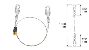 Wire Tool Lanyard - Twin Carabiners - 4.5 kg / 10 lbs