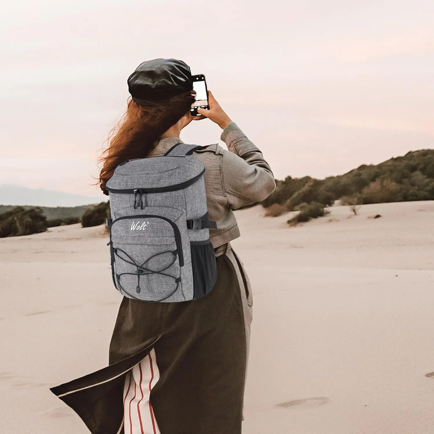 WOLT Cooler Backpack,24 Cans Insulated Backpack Cooler Leakproof,Lightweight Soft Cooler Bag,Camping Cooler,Large Capacity Beach Cooler,Waterproof Travel Cooler Lunch Backpack for Hiking