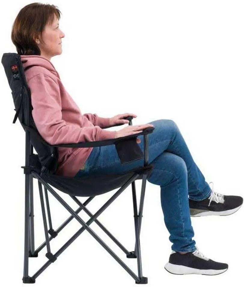 x camping chair, 104 x 63 x 90 cm, black
