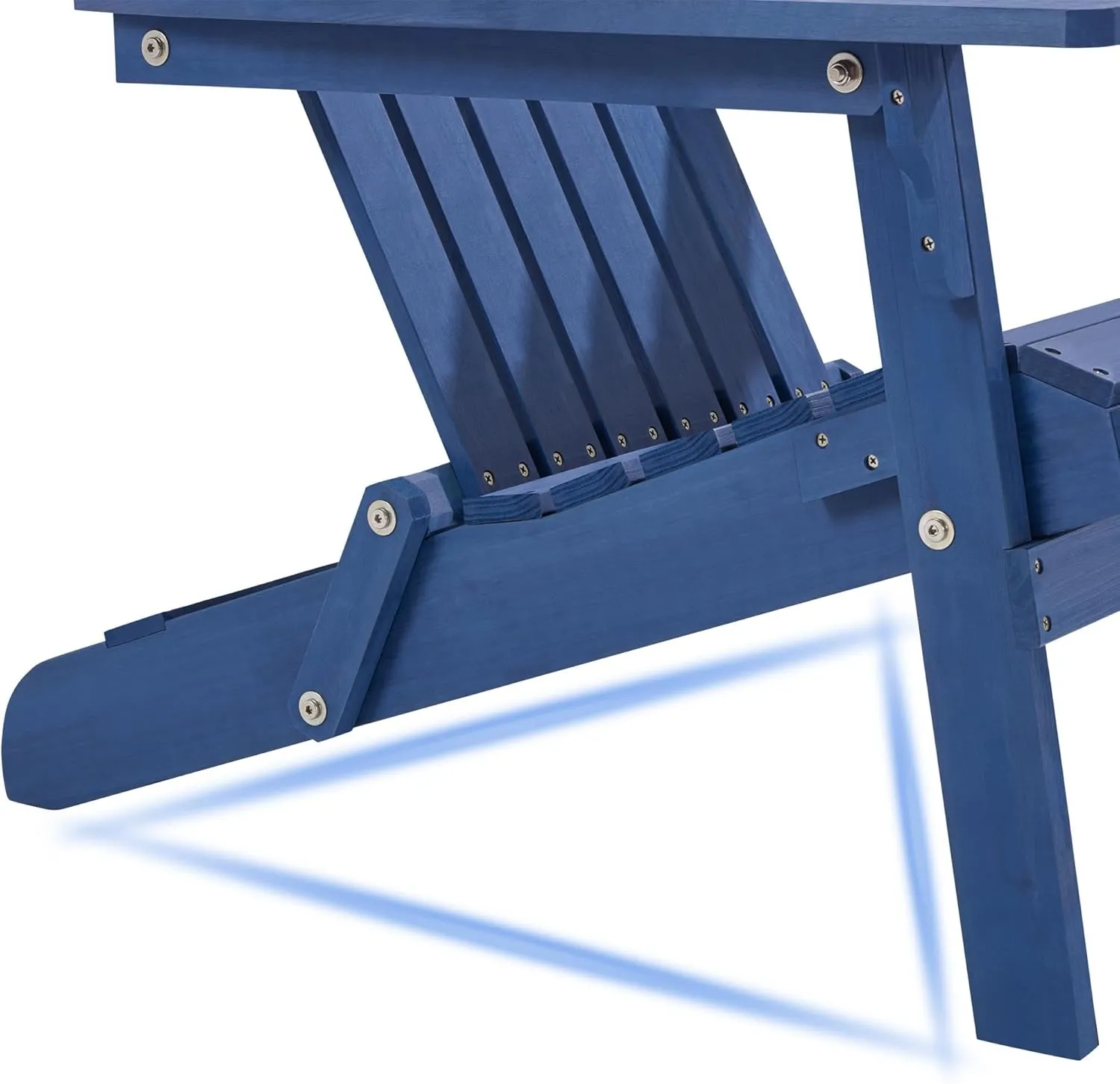 Yaheetech Folding Adirondack Chair Set of 2 Outdoor, 300LBS Solid Wood Garden Chair Weather Resistant, Fire Pit Lounge Chairs for Garden/Yard/Patio/Lawn, Blue